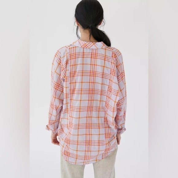 Urban outfitters BDG Remi purple lavender plaid Oversized Button-Down Shirt L - Picture 3 of 14
